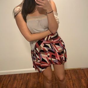 Reformation colorblock mini skirt